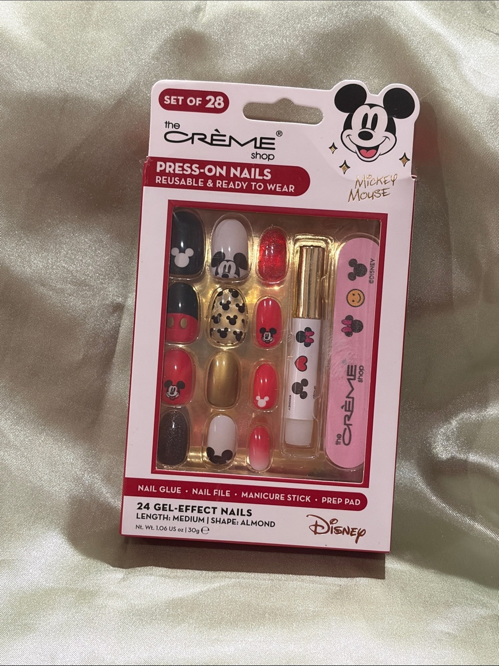 The Crème Shop Mickey Mouse Press-On Nails - Red, Black, Gold, Pink Set